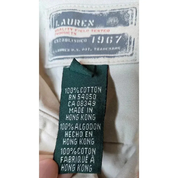 LRL Ralph Lauren khaki casual vest 100% cotton button up size M. - Picture 10 of 11